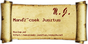 Manácsek Jusztus névjegykártya